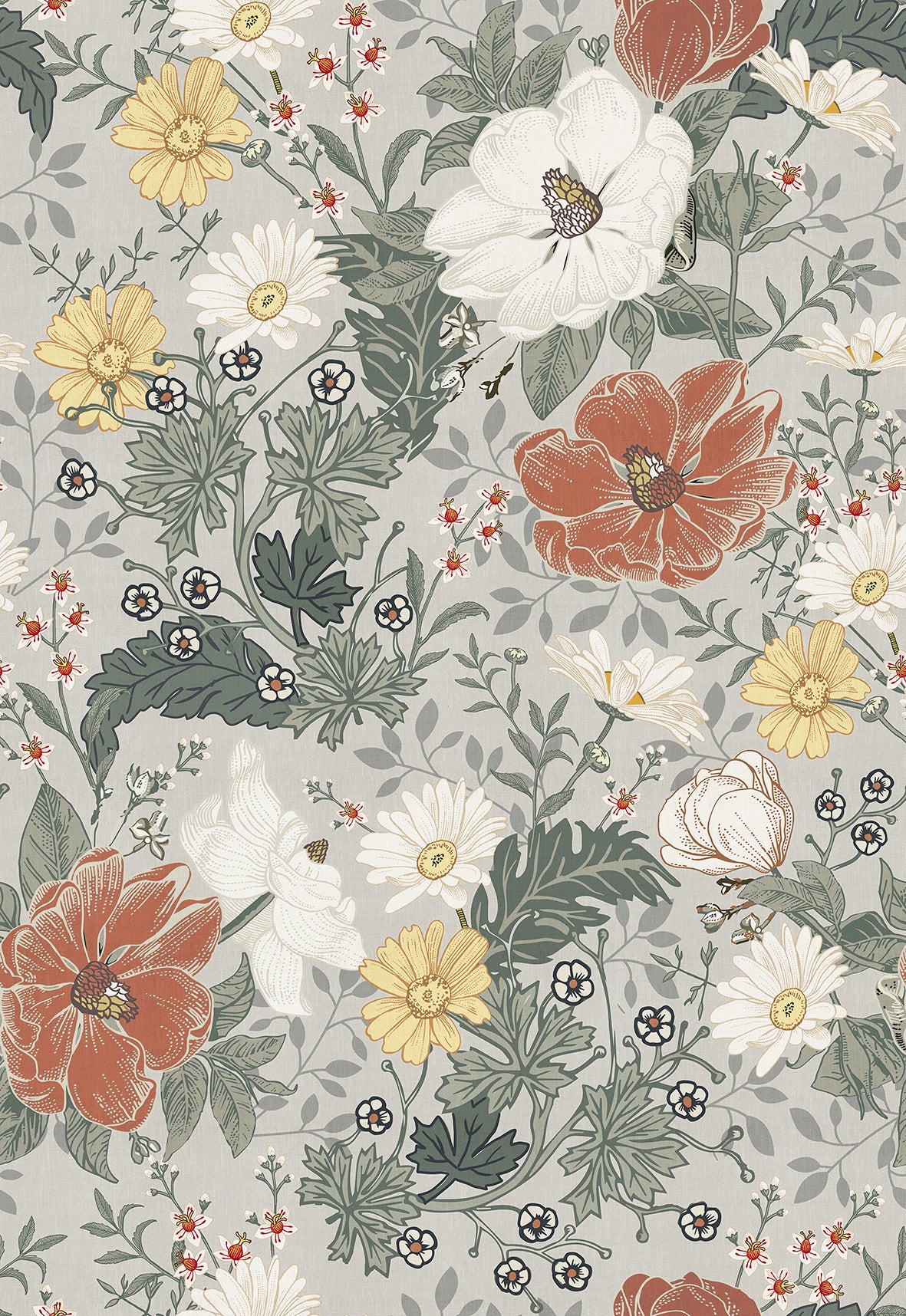 Vintage Farmhouse Botanical Peel and Stick Wallpaper