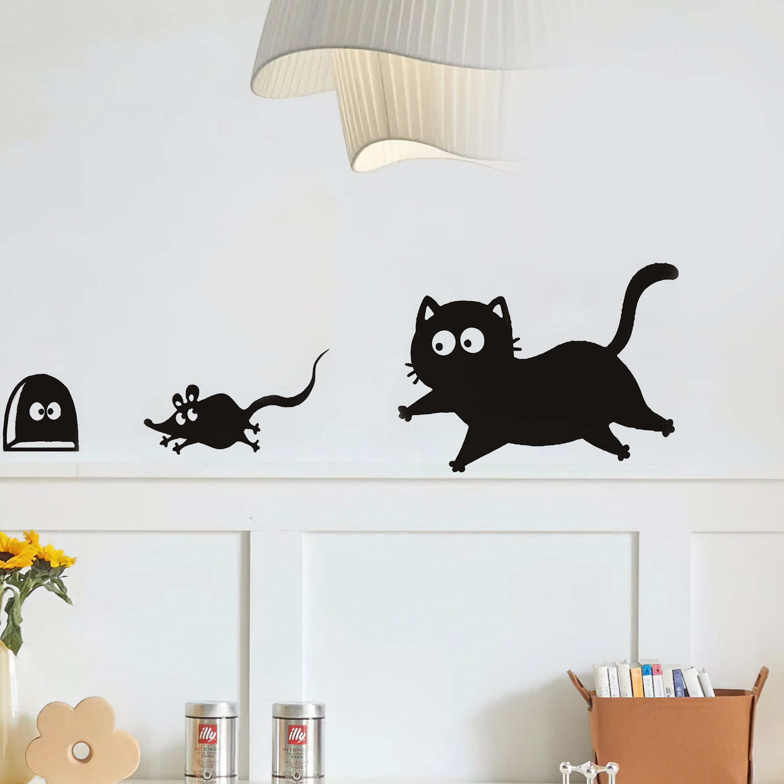 Cat & Mouse Peel and Stick Wall Decal