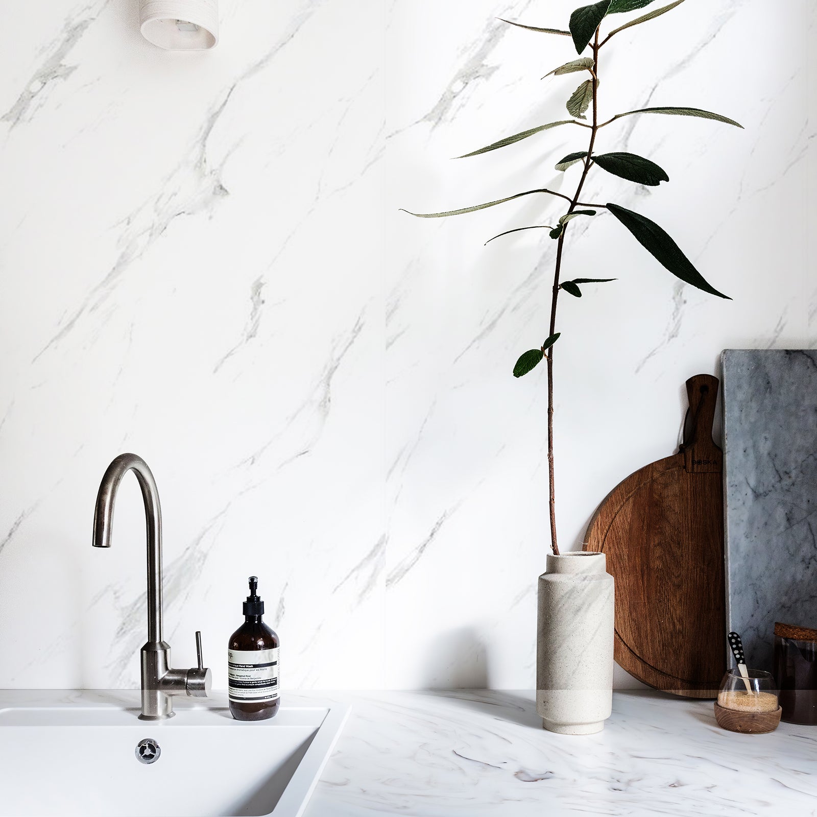 Marble Veined Peel and Stick Wallpaper