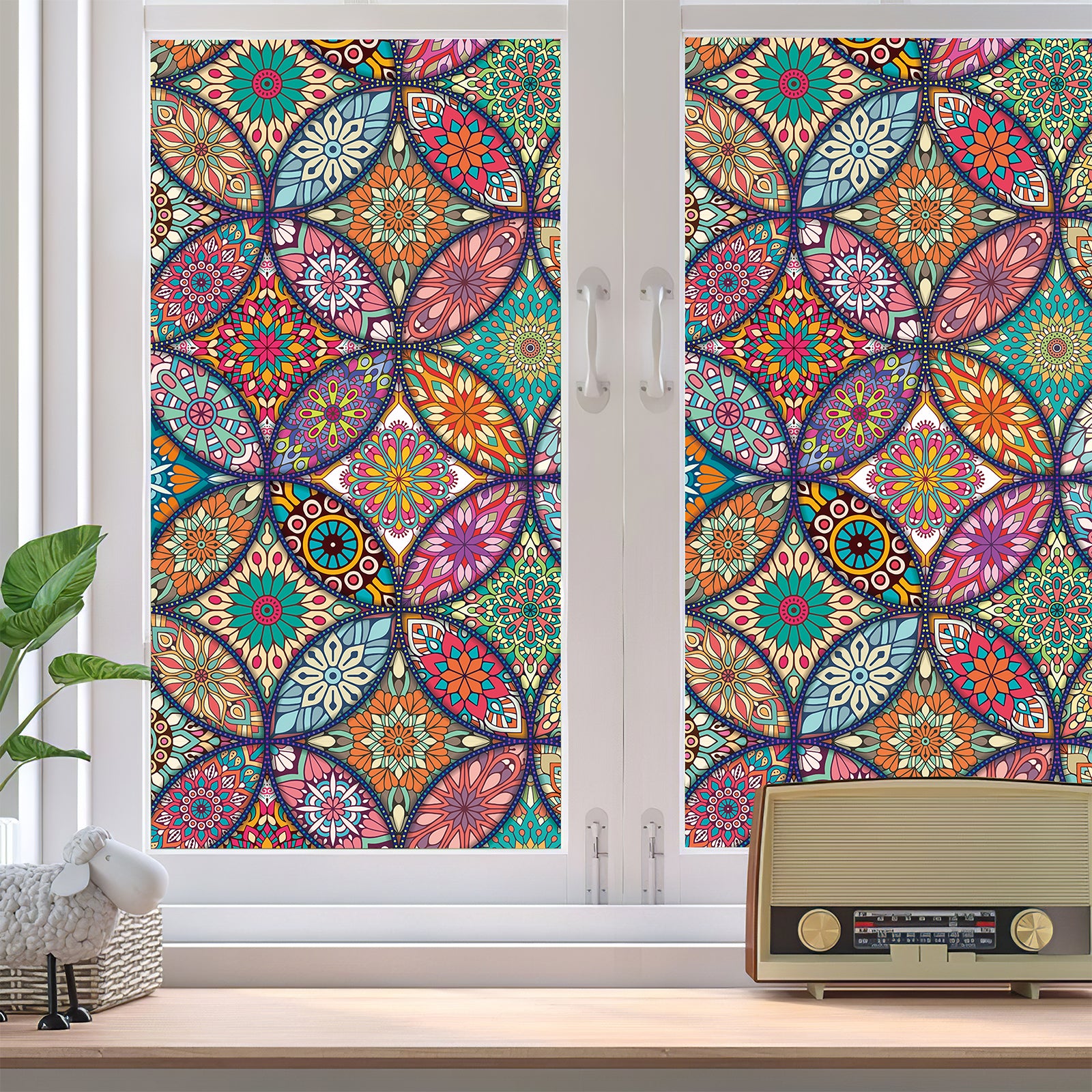 Multicolor Stained Glass Window Film