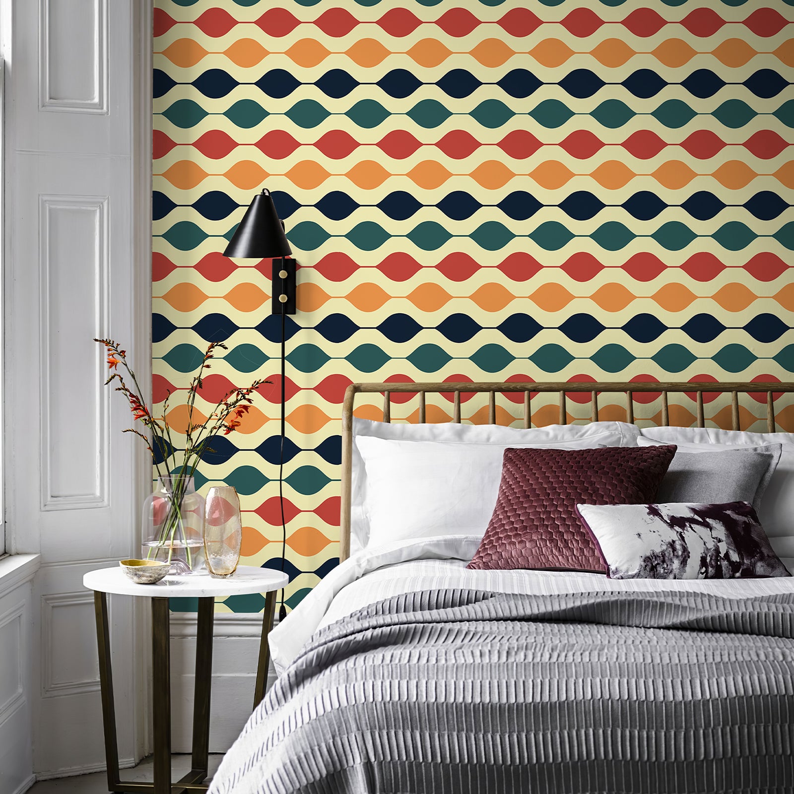 Retro Modern Geometric Peel and Stick Wallpaper