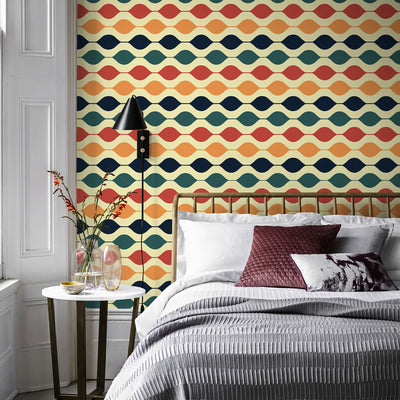 Retro Modern Geometric Peel and Stick Wallpaper