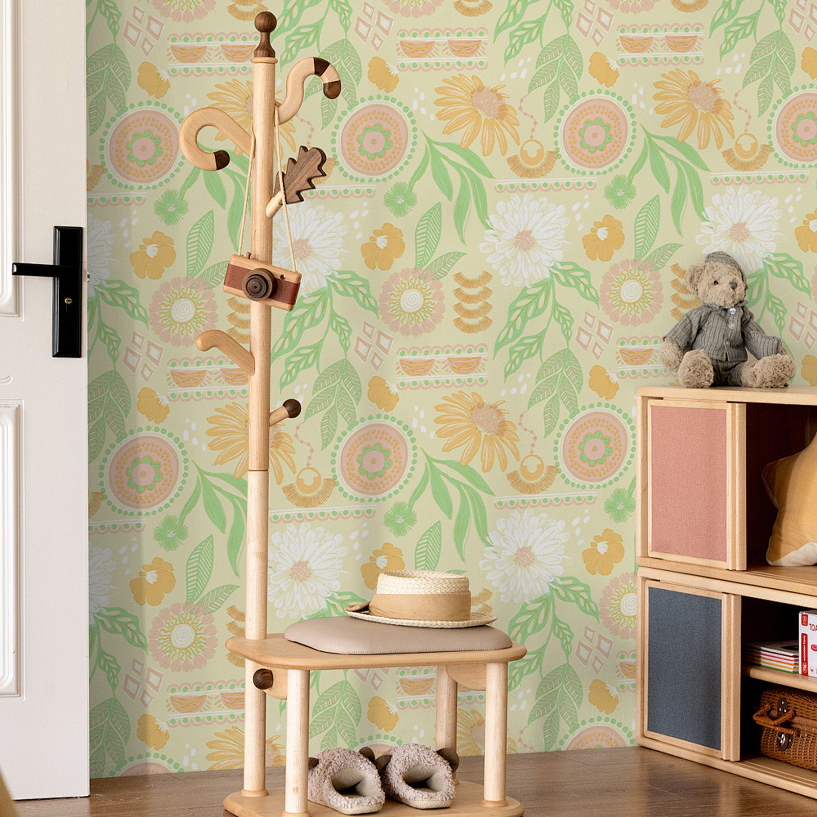 Boho Sun Floral Wallpaper