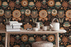 Boho Sunflower Retro Wallpaper