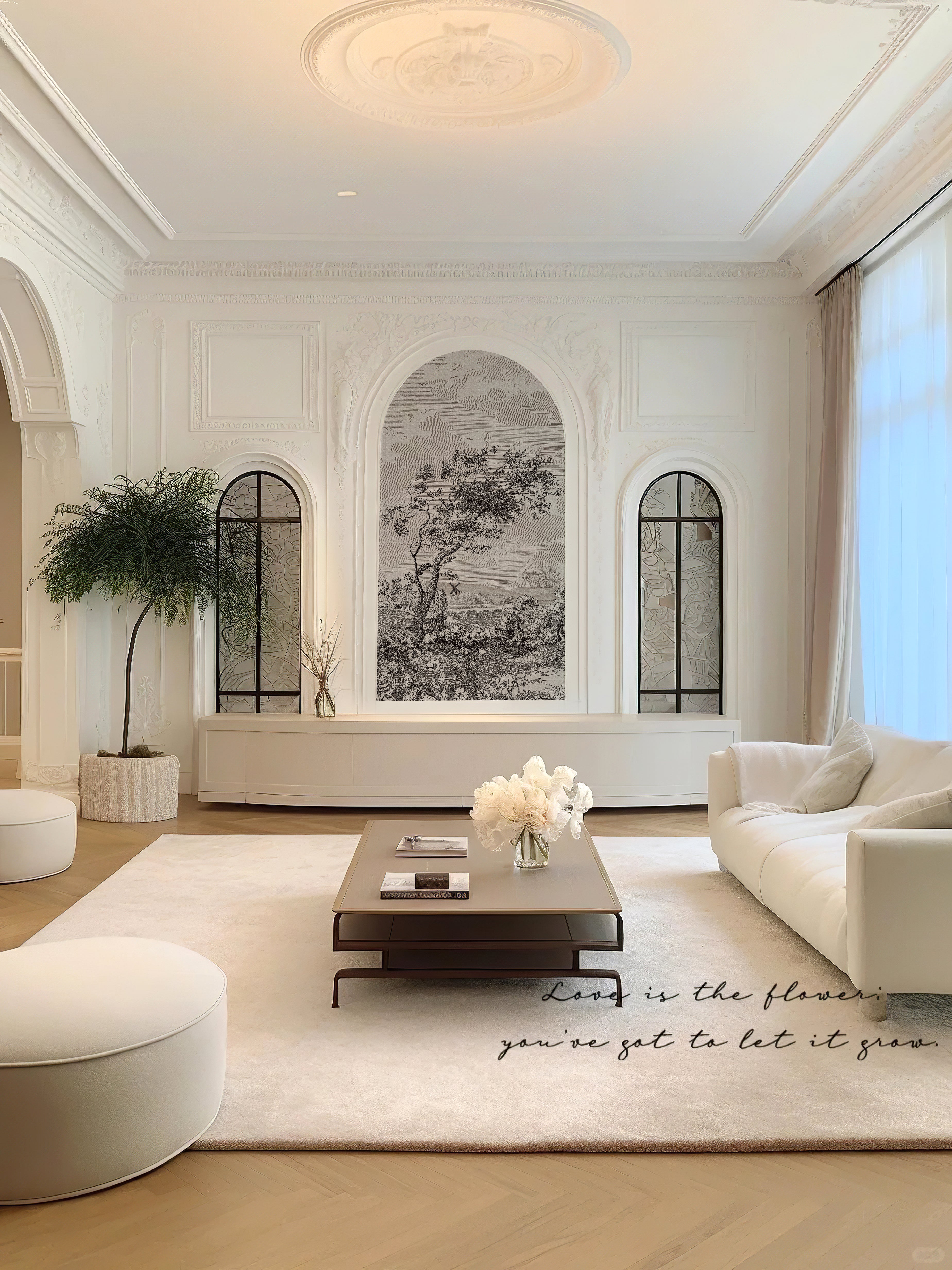 Arch Vintage Pastoral Landscape Peel and Stick Wall Decal