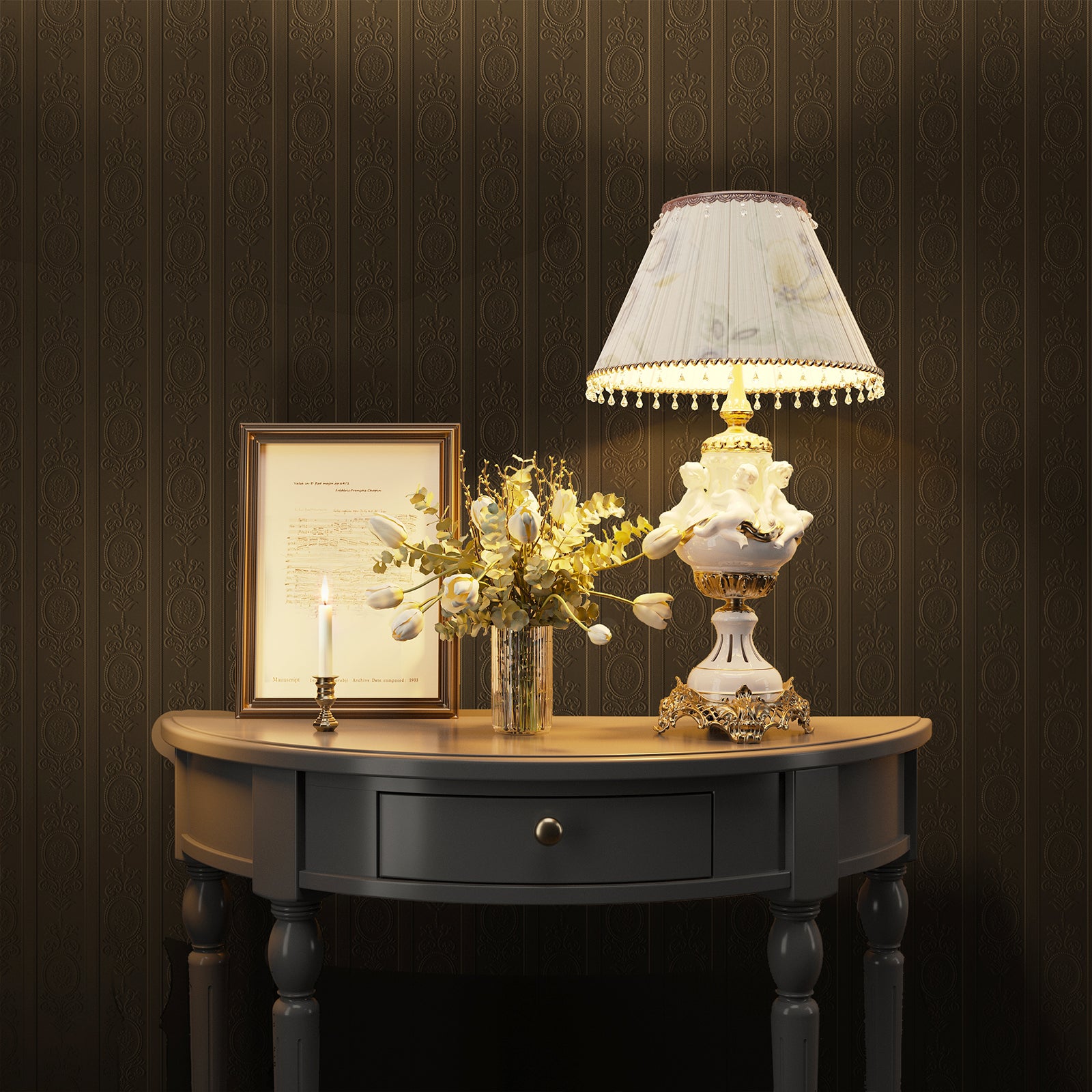 Muti-Color Rococo Peel and Stick Wallpaper