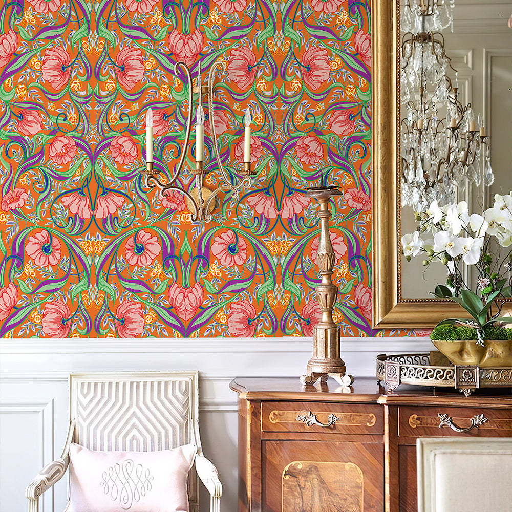 Vintage Floral Peel and Stick Wallpaper