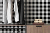 White and Black Picnic Plaid Wallpaper