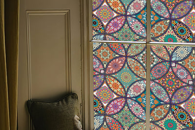 Sichtschutzfolie für Buntglasfenster