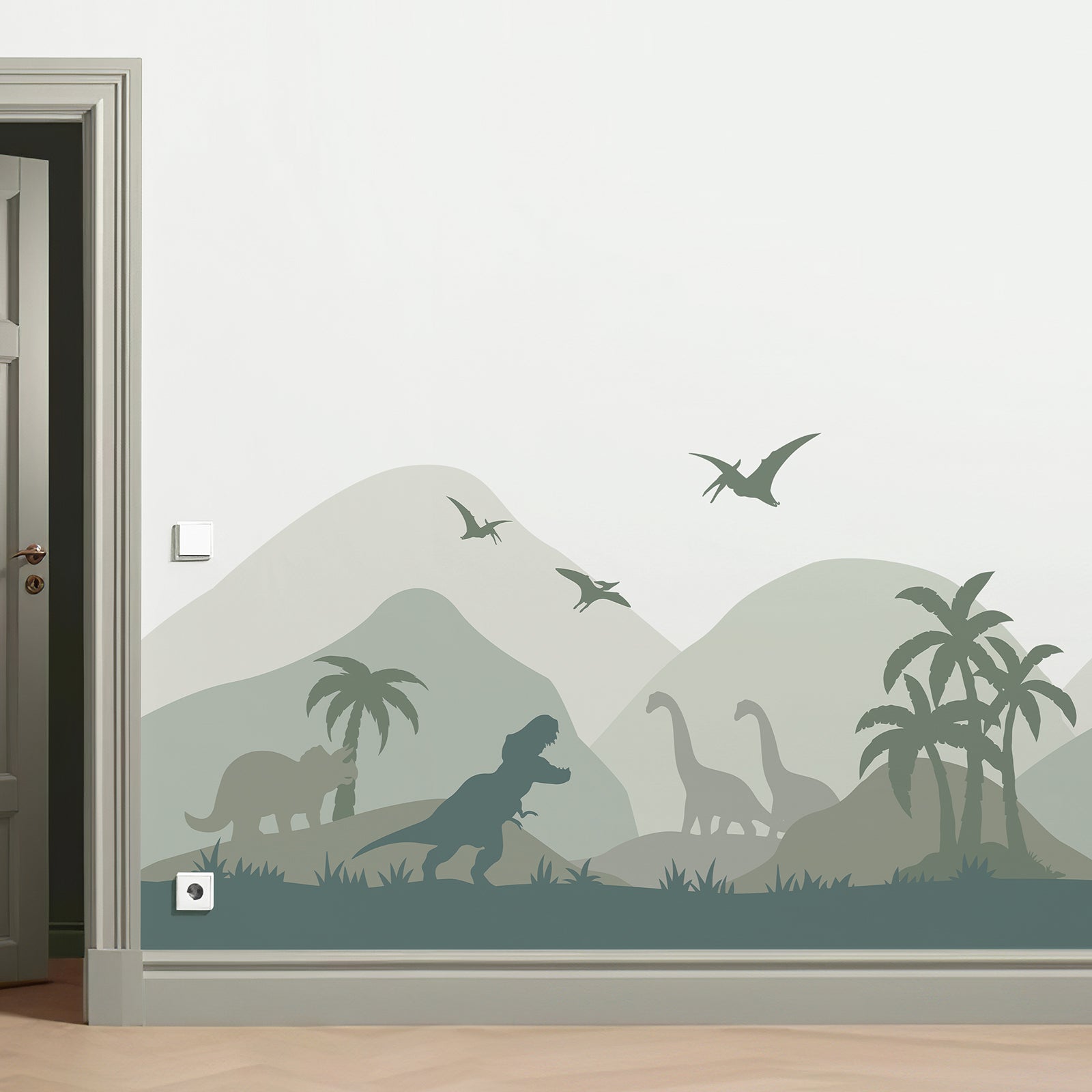 Dinosaurs Landscape Peel and Stick Wall Decal