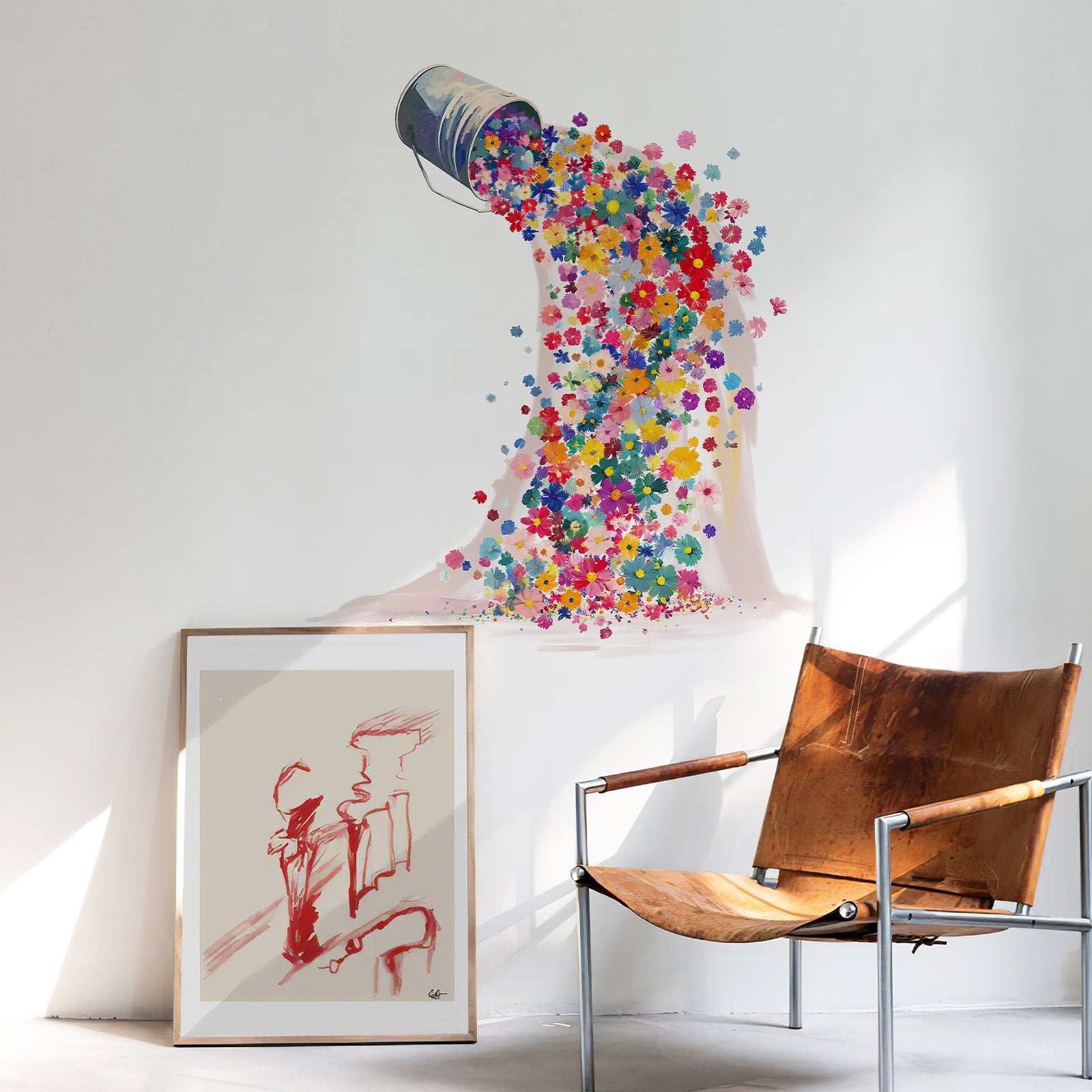 Colorful Daisy Flowers Peel and Stick Wall Decal