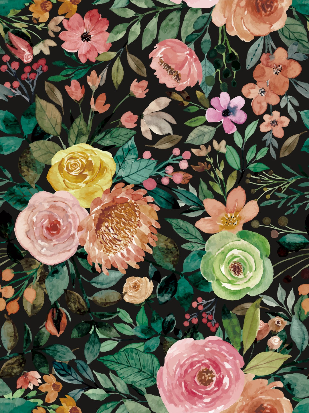 Multicolor Spring Garden Camellia Peel and Stick Nursery Wallpaper