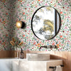 Green and Pink Wildflower Wallpaper