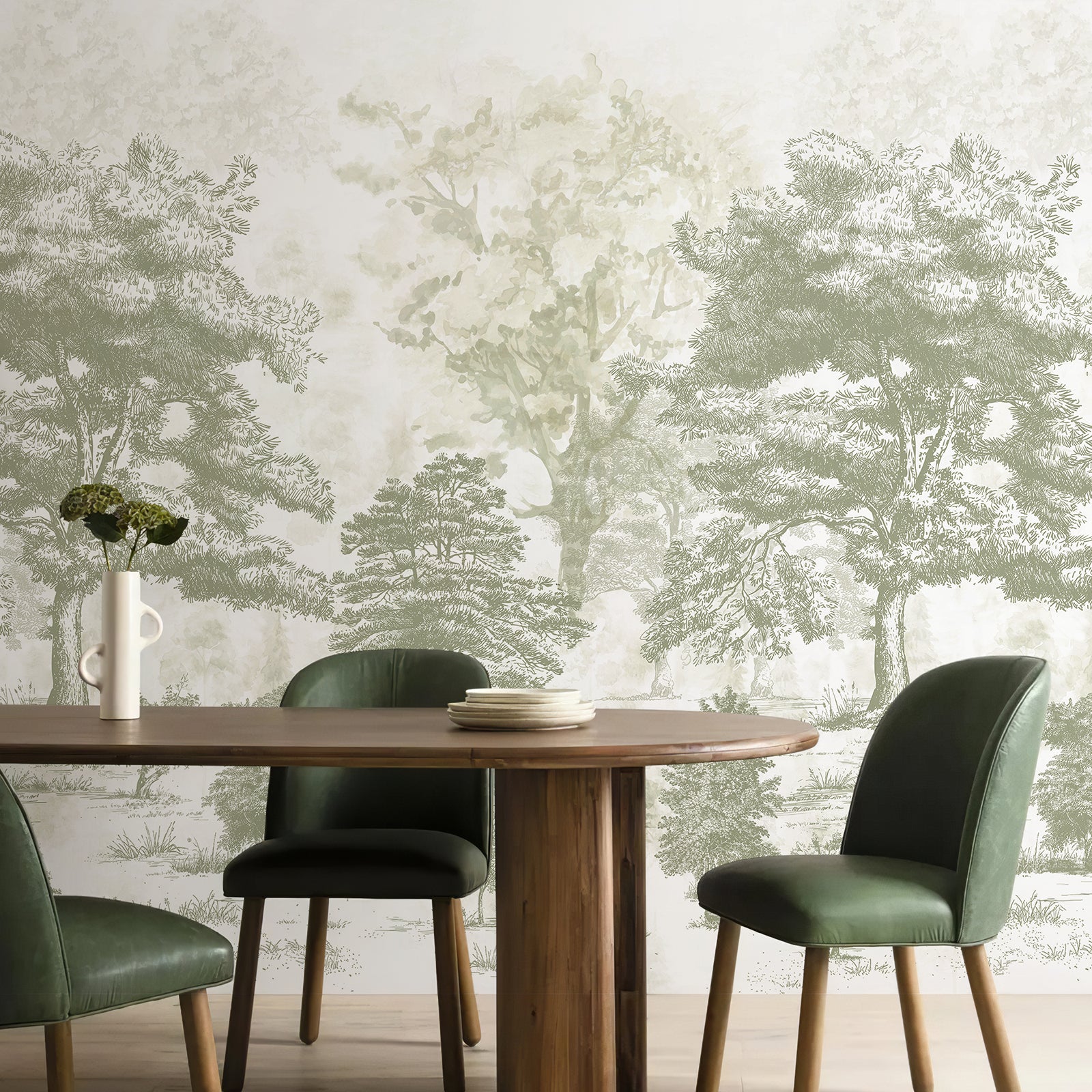 Strolling in the forest Peel and Stick Wall Mural