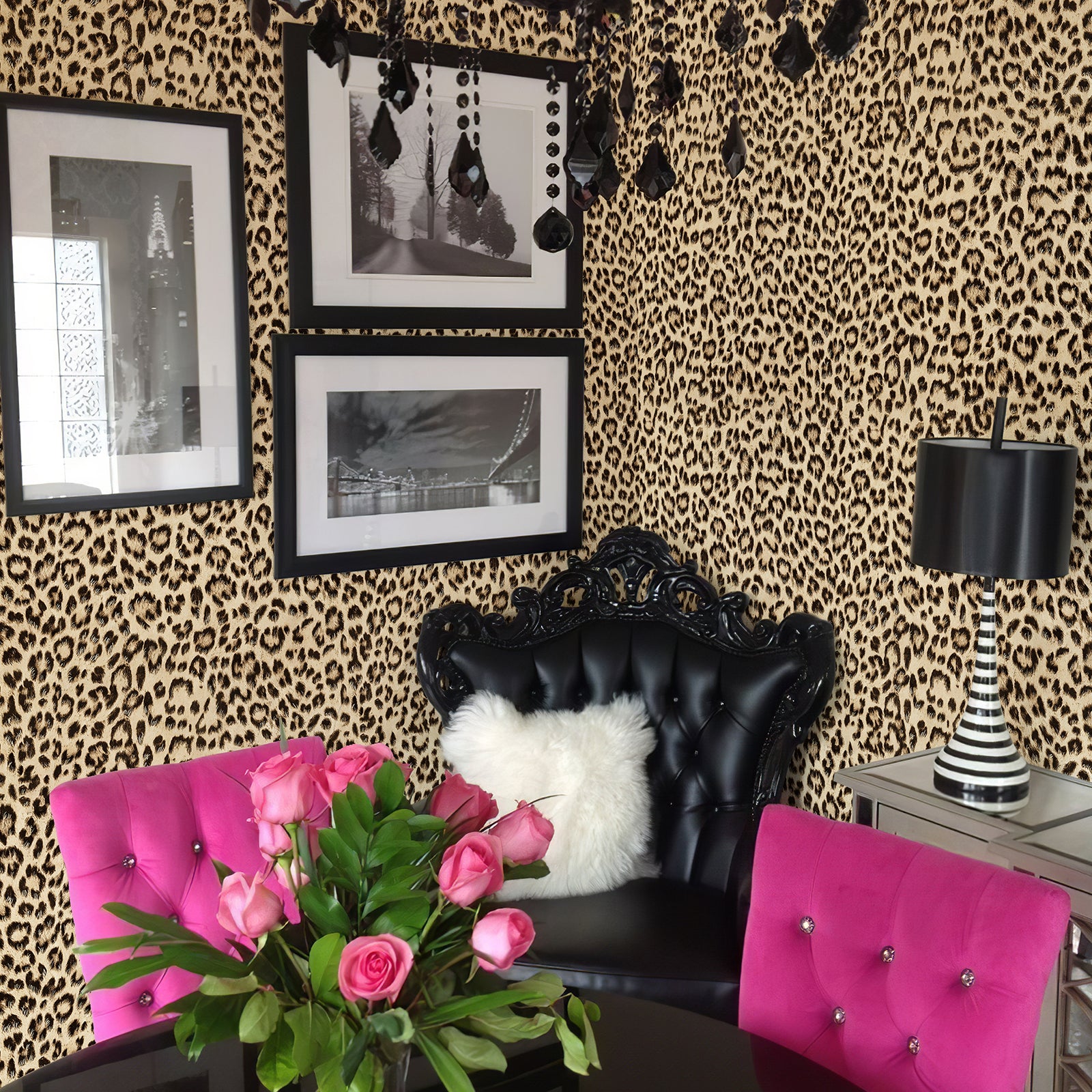 JIFFDIFF Leopard Print Peel and Stick Wallpaper