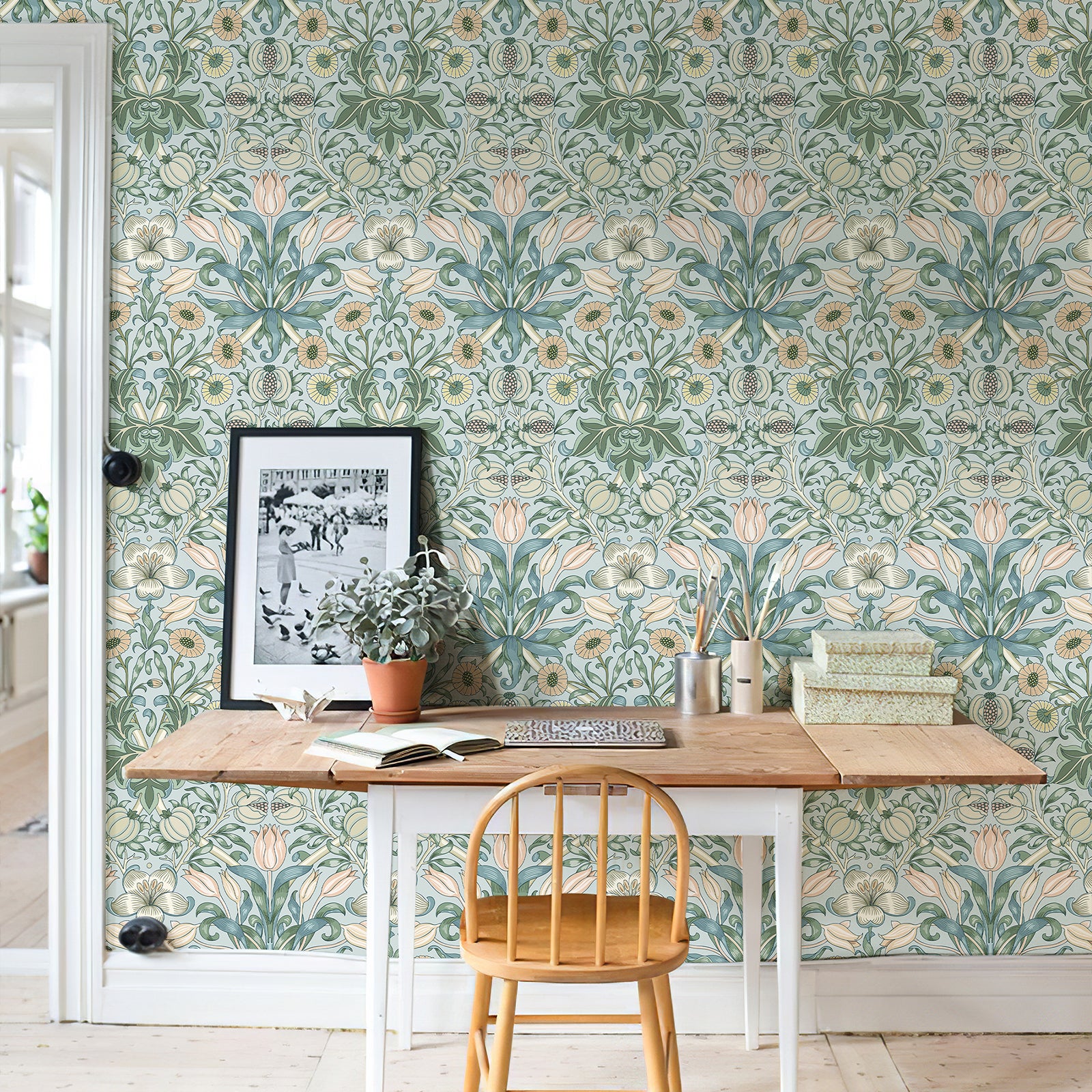 Vintage Pomegranate Flower Wallpaper