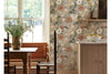 Vintage Grey  Farmhouse Floral Wallpaper