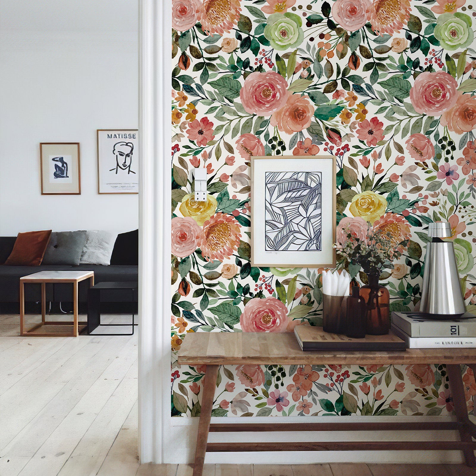 Multicolor Spring Garden Peel and Stick Nursery Wallpaper