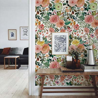 Multicolor Spring Garden Peel and Stick Nursery Wallpaper