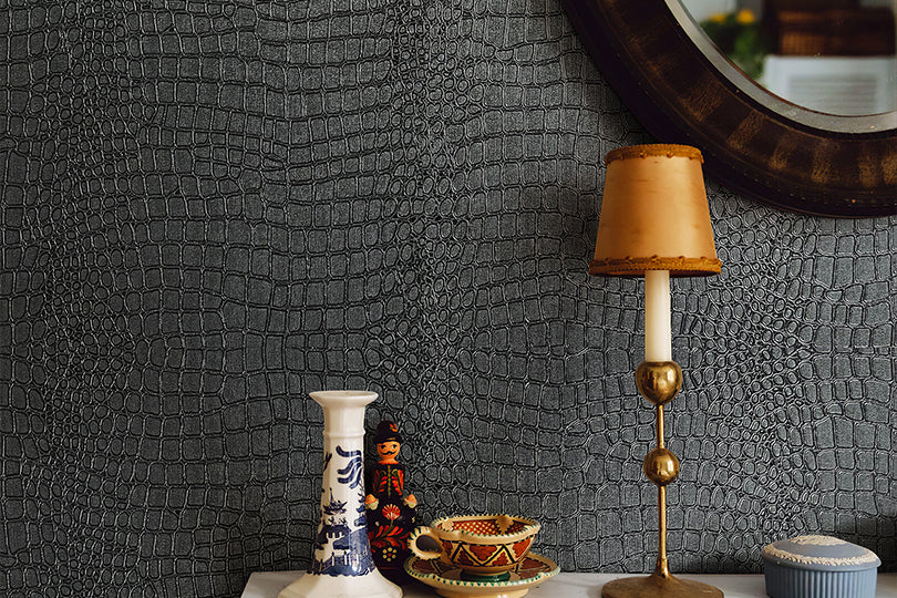 Crocodile Embossed Textured Wallpaper