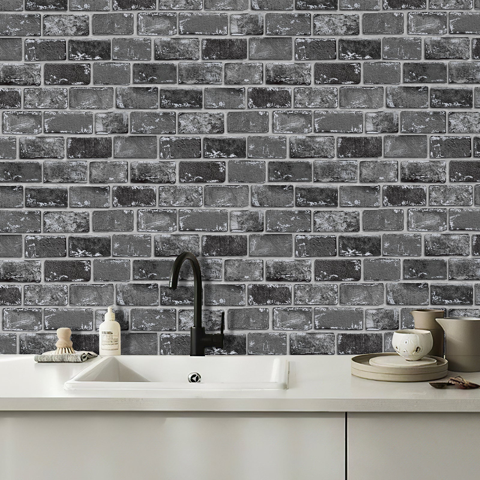 Muti-Color Brick Peel and Stick Wallpaper