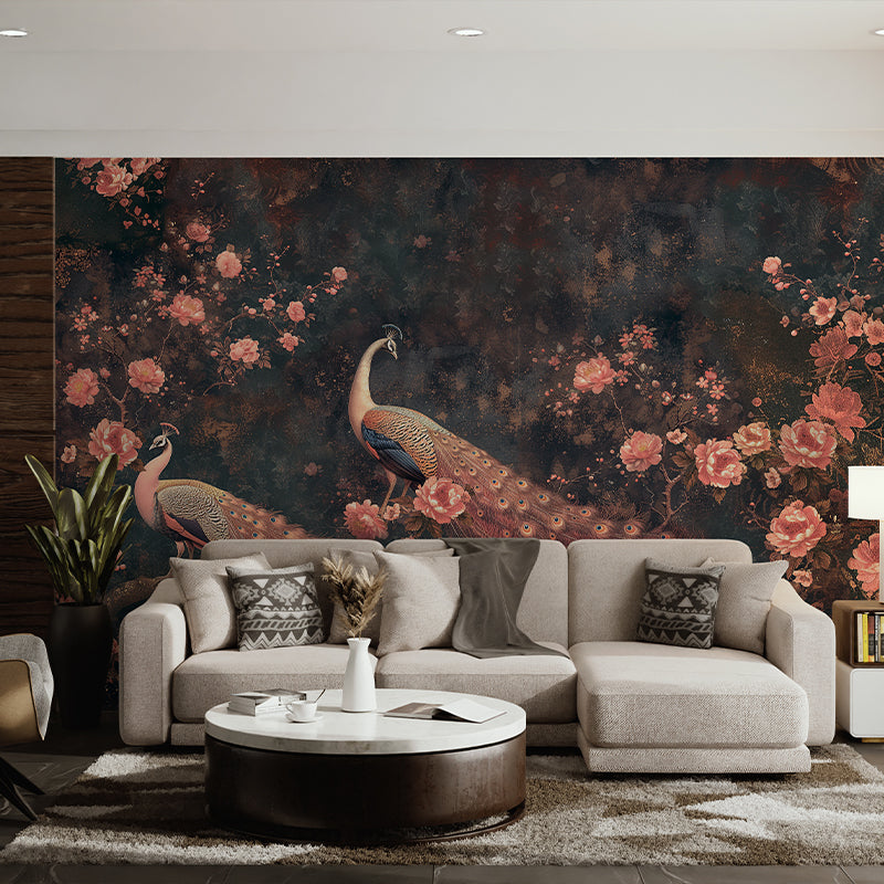Peacock Flower Peel and Stick Wall Mural