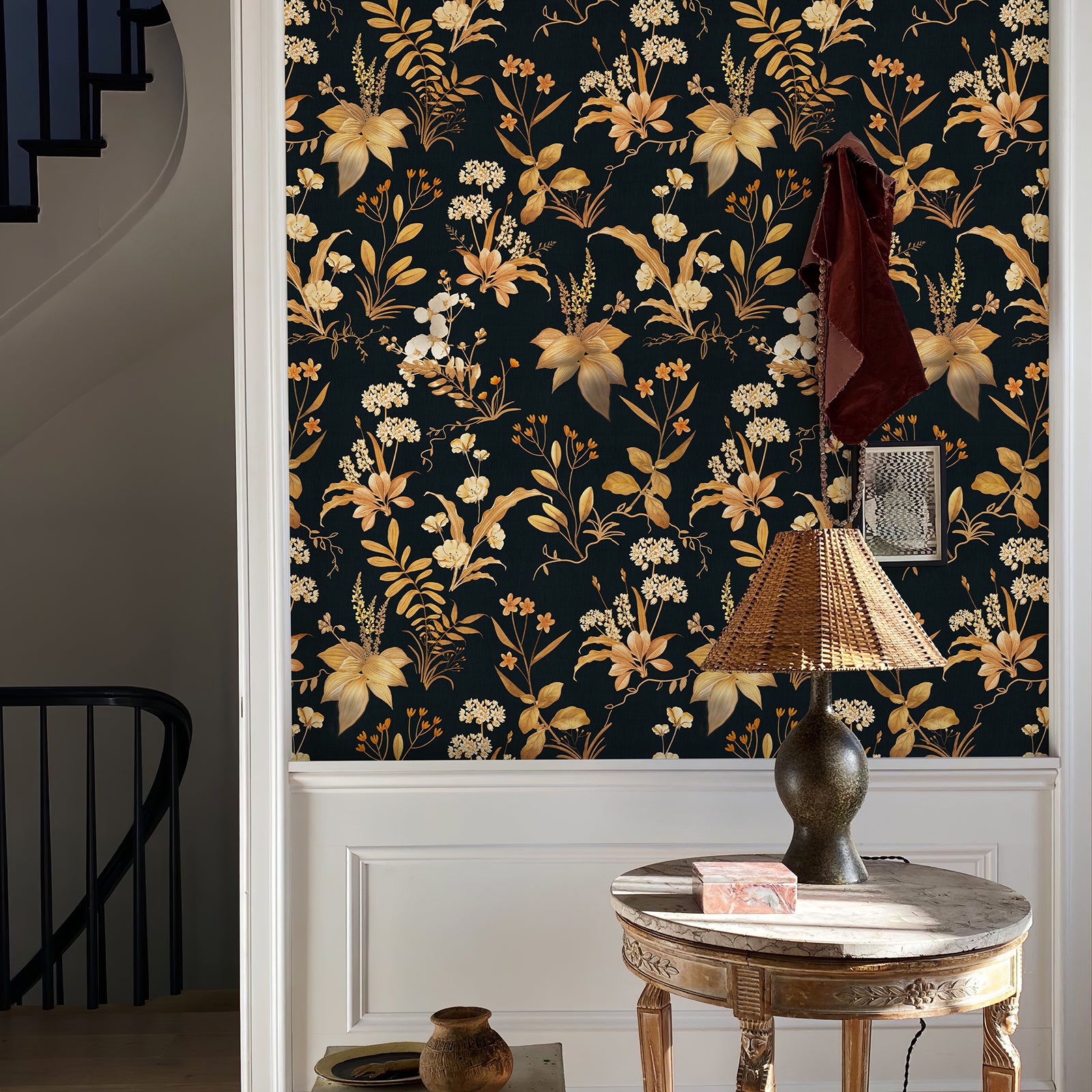 Beige Floral Contact Paper | Wildflower Botanical Pattern Wallpaper