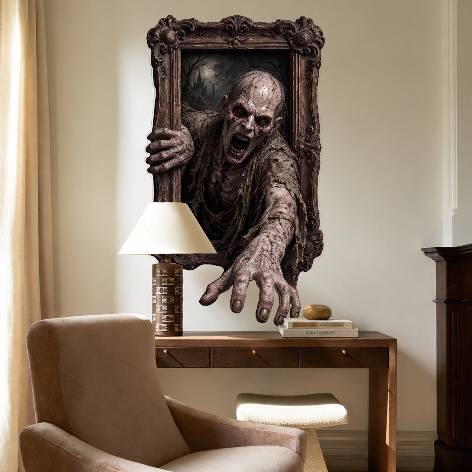 Halloween decorations Haunted Frame Peel and Stick Wall Decal Wall Painting