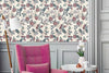 Pink Flowers Waterproof Removable Wallpaper