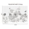 Black & White Line Floral Peel and Stick Wall Mural