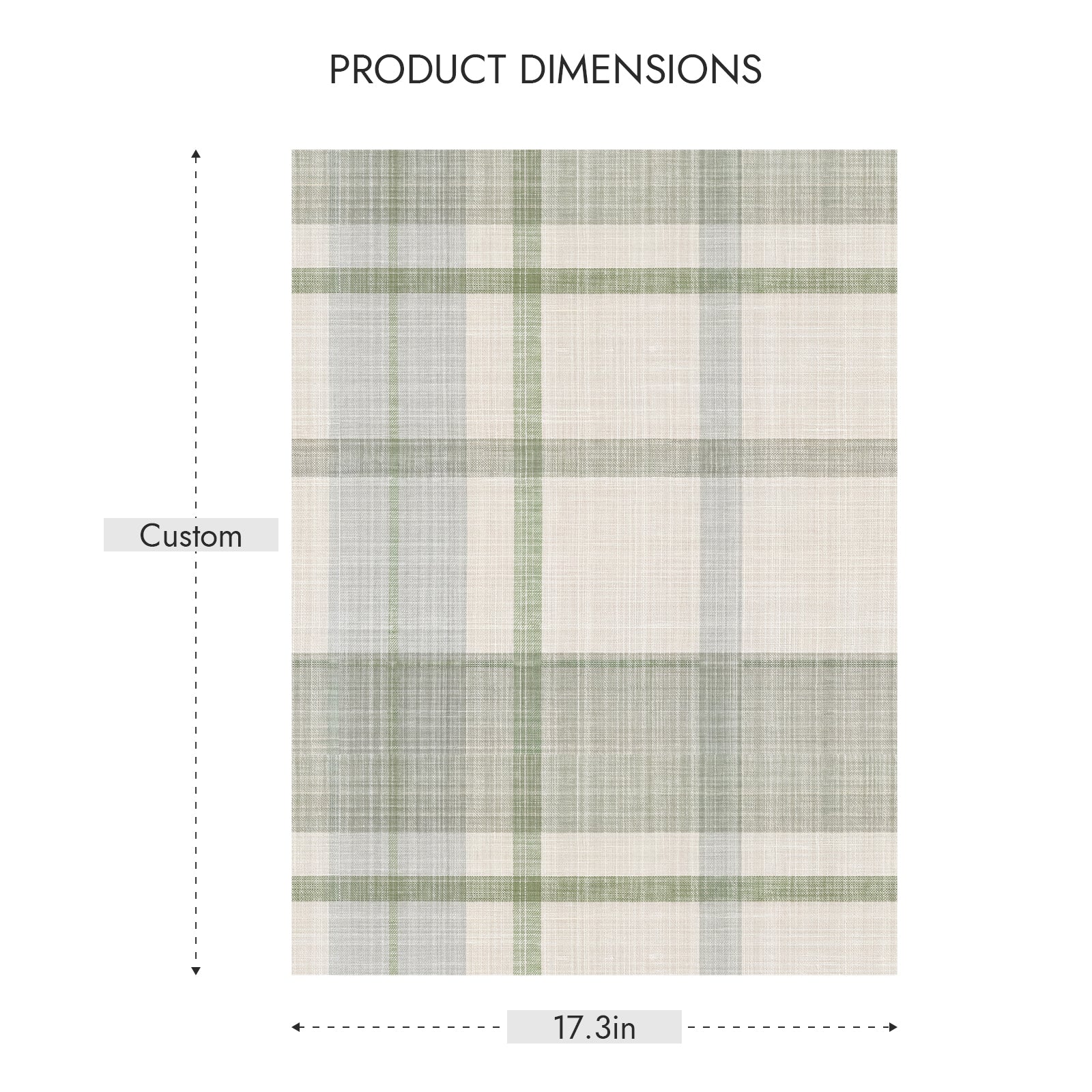 Sage Cream Woven Plaid Cottage Peel and Stick Wallpaper