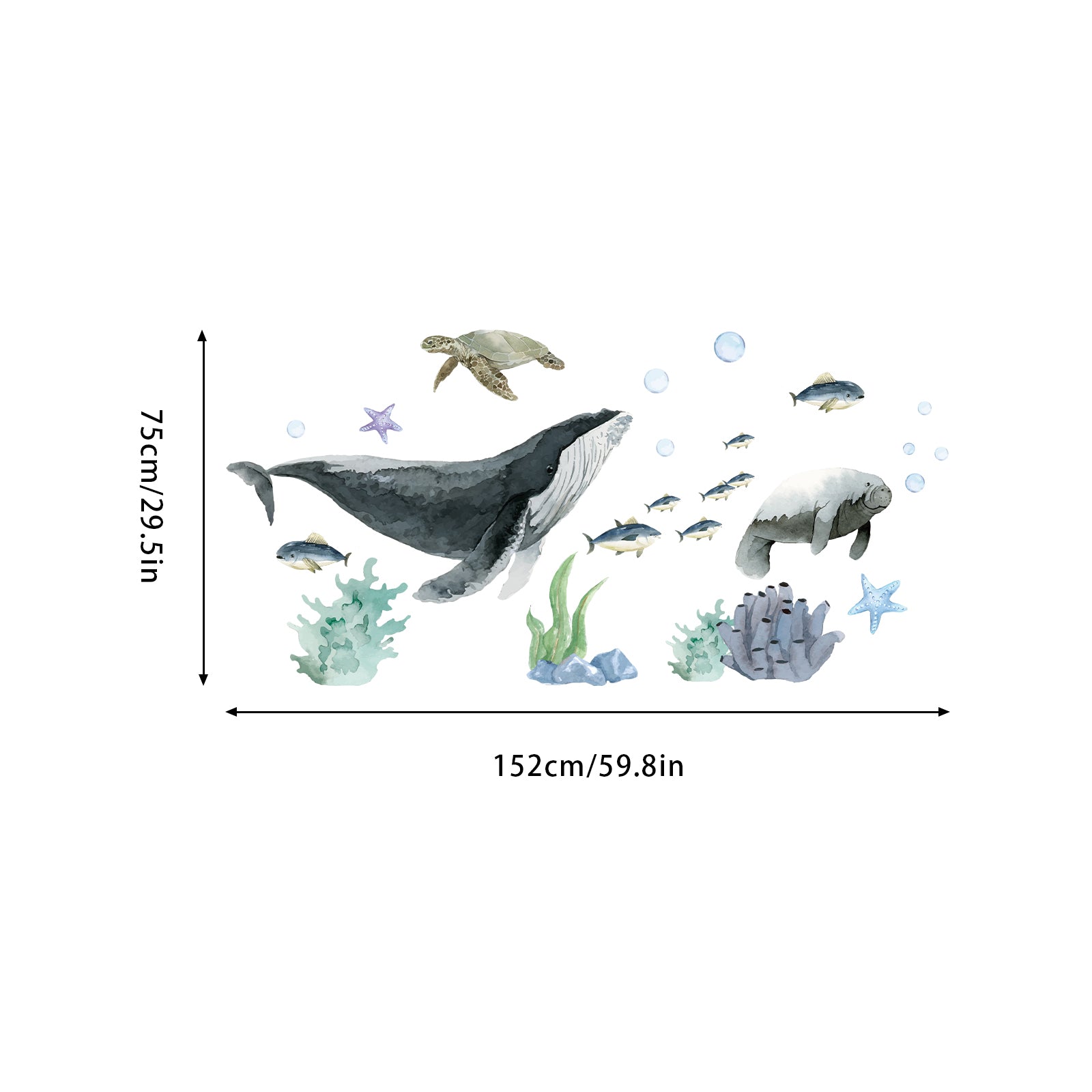 Marine Animals Peel and Stick Wall Decal