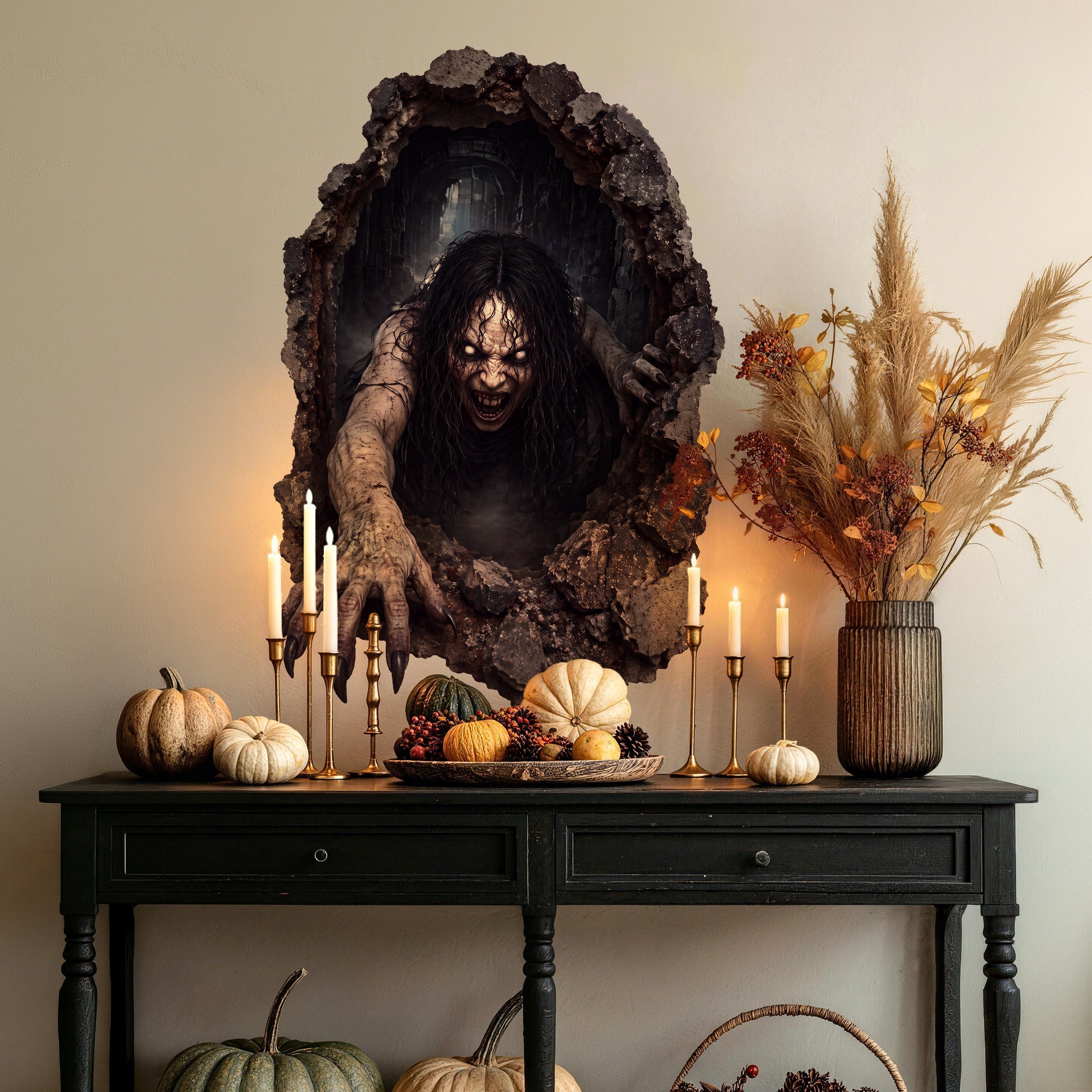 Halloween decorations Haunted Reach Peel and Stick Wall Decal