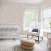 Soft Pink Cute Floral Peel and Stick Waterproof Wallpaper