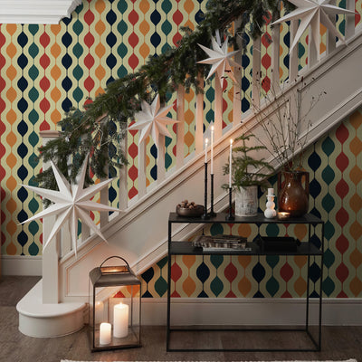 Retro Modern Geometric Peel and Stick Wallpaper