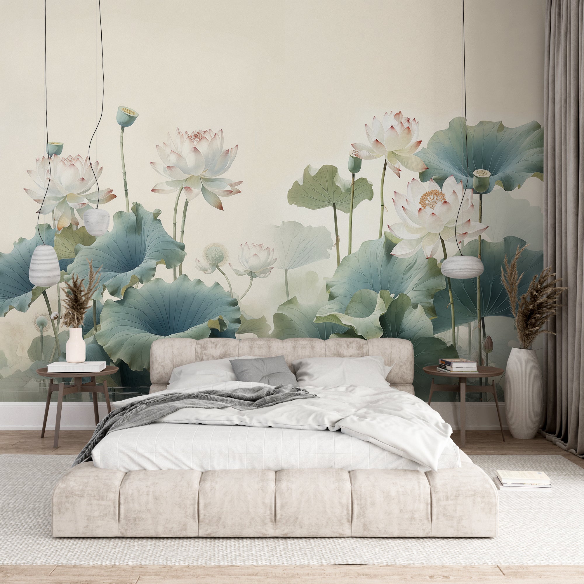 Lotus Pond Peel and Stick Wall Mural