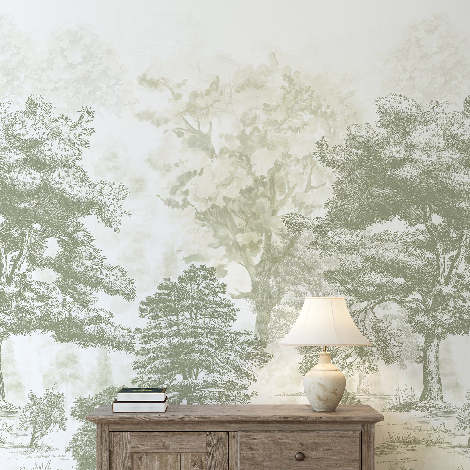 Strolling in the forest Peel and Stick Wall Mural