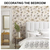 Biege Watercolor Flower Removable Peel and Stick Wallpaper