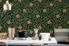 Dark Black Leaf  Waterproof  Peel and Stick Wallpaper