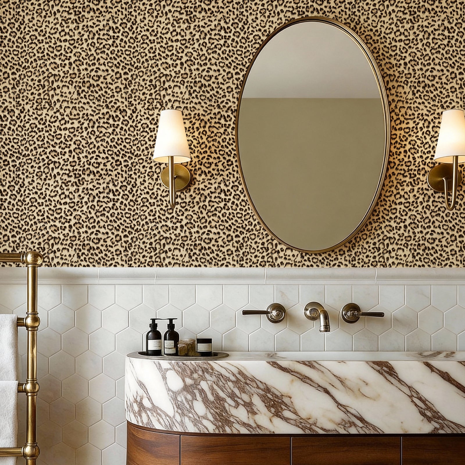 JIFFDIFF Leopard Print Peel and Stick Wallpaper