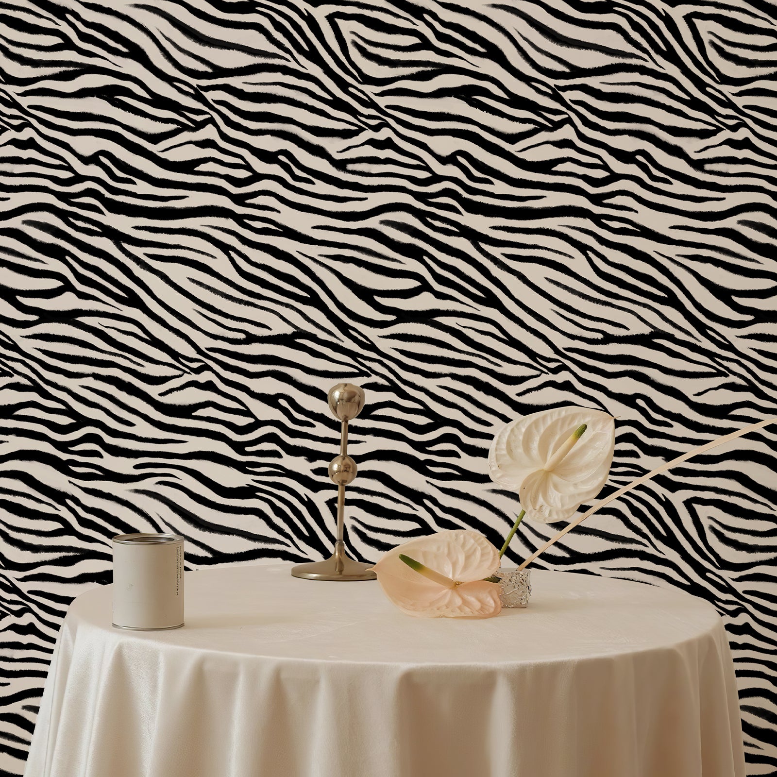 Zebra stripe self-adhesive wallpaper