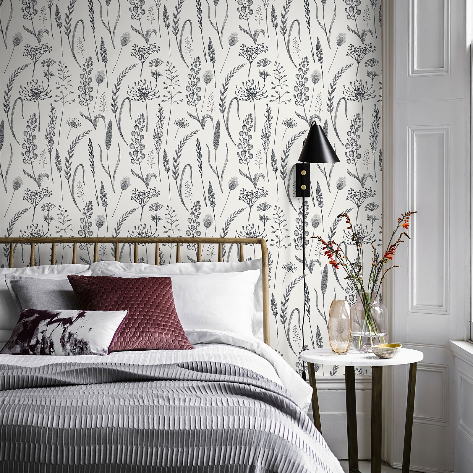 Farmhouse Botanical Wheat Meadow Peel and Stick Wallpaper