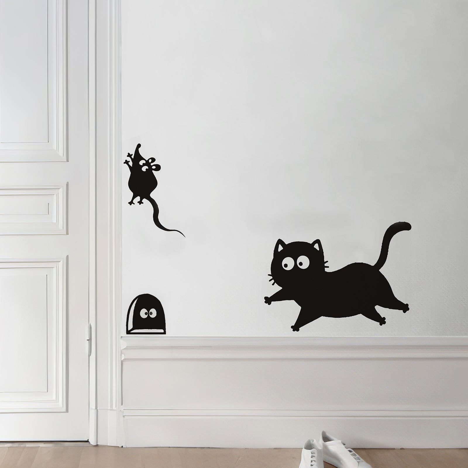Cat & Mouse Peel and Stick Wall Decal