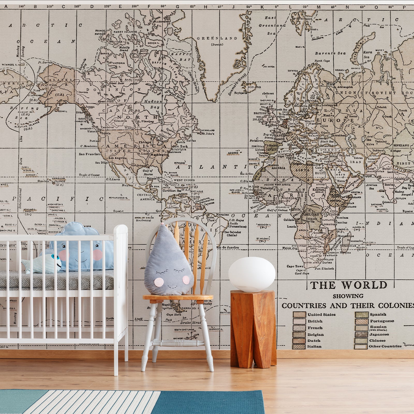 Map Vintage Peel and Stick Wall Mural