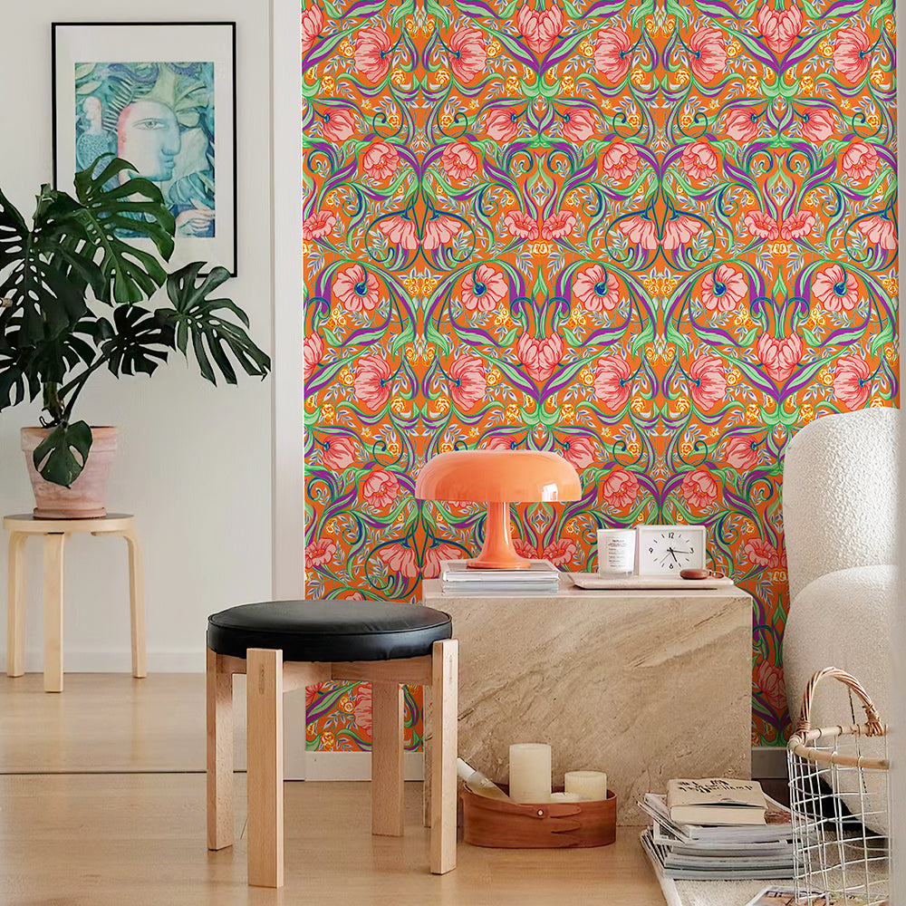 Vintage Floral Peel and Stick Wallpaper