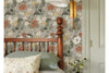 Vintage Grey  Farmhouse Floral Wallpaper