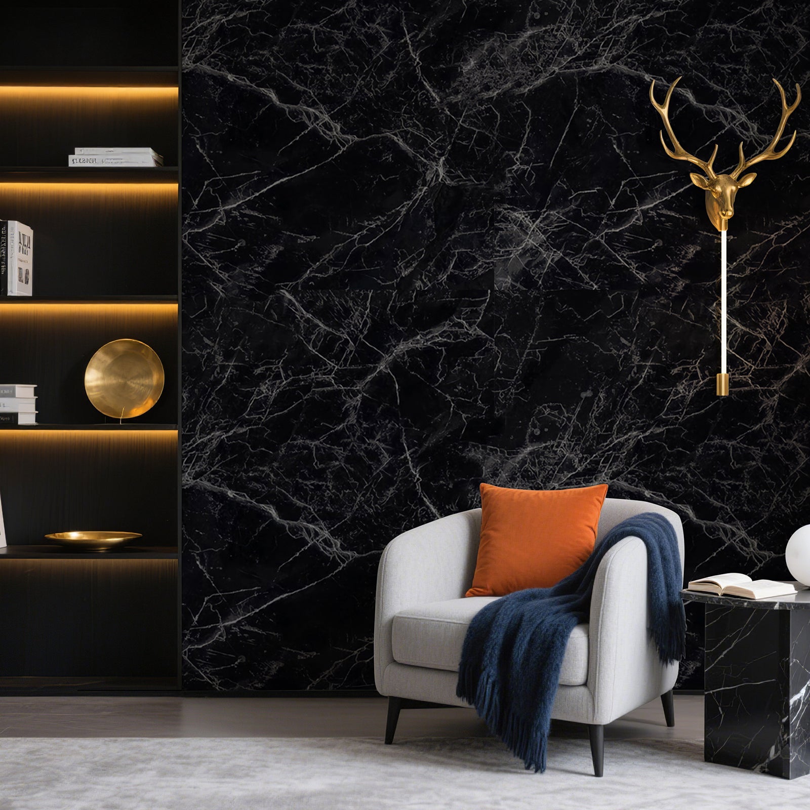 Marble Veined Peel and Stick Wallpaper