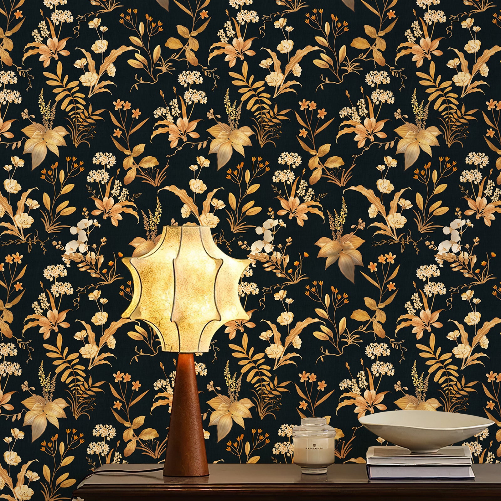 Beige Floral Contact Paper | Wildflower Botanical Pattern Wallpaper