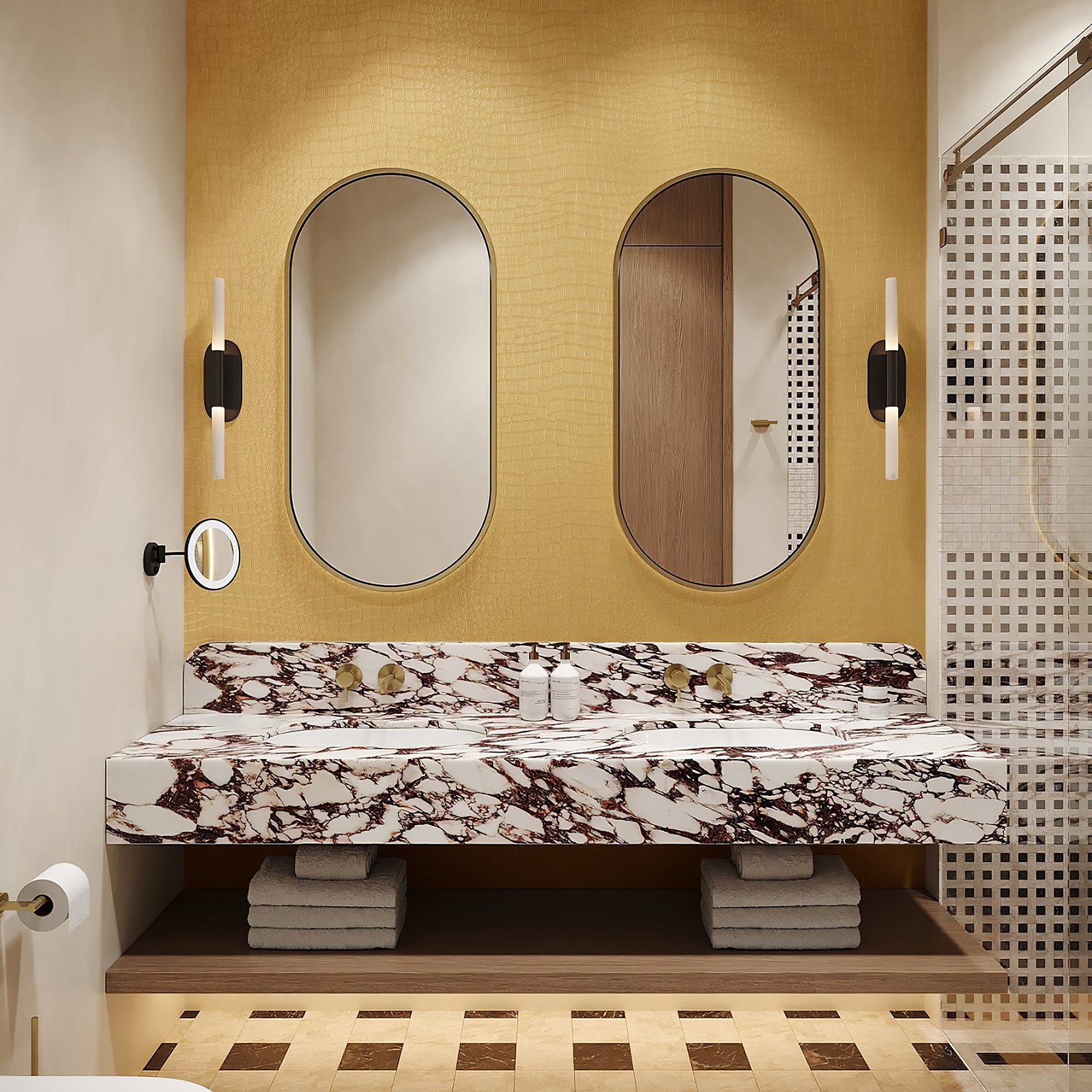 Removable Crocodile-Pattern Wallpaper, Embossed-Texture Wall Decal