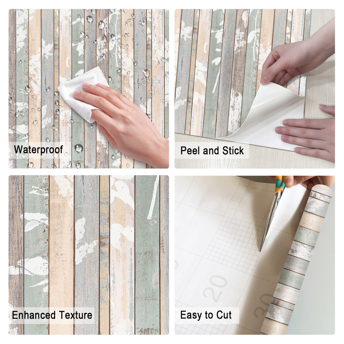 Wabi Sabi Distressed Stripe Peel and Stick Wallpaper